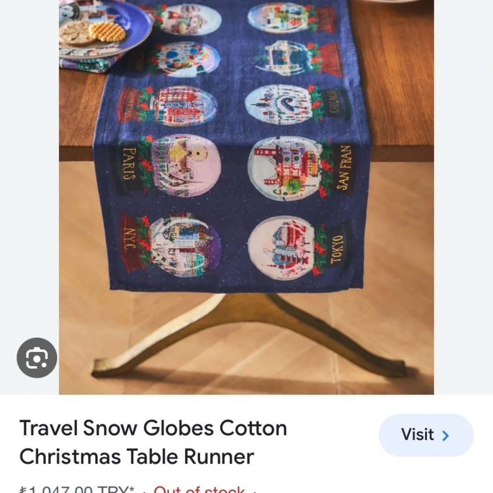 - Anthropologie travel snow globes table runner new with out tags
